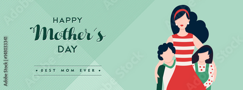 Mothers day banner for happy family holiday