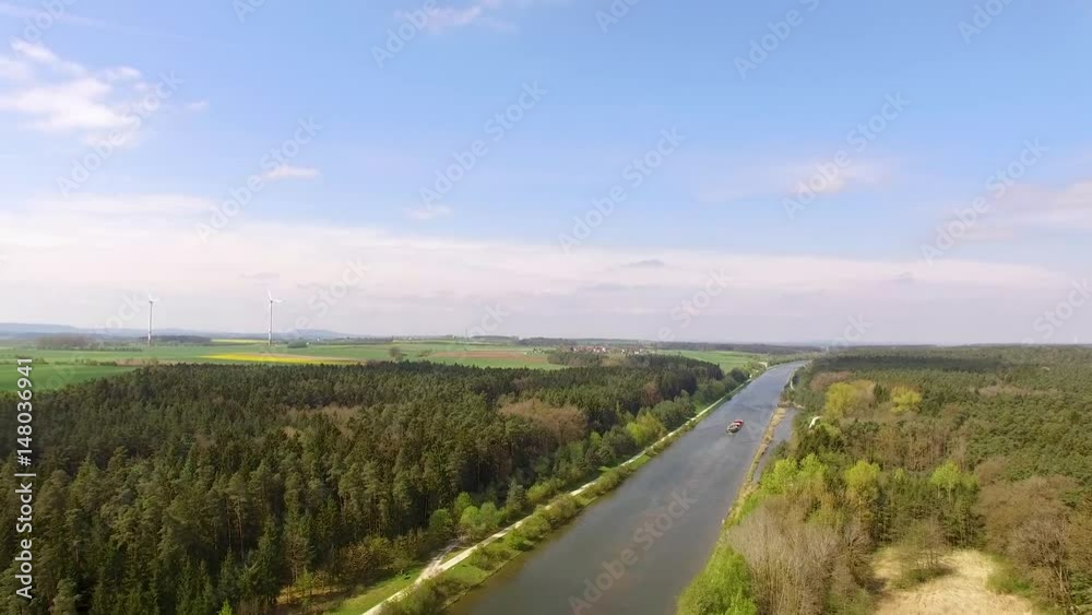 Industrial canal in the countryside filmed with drone Industrial canal in the countryside filmed with drone