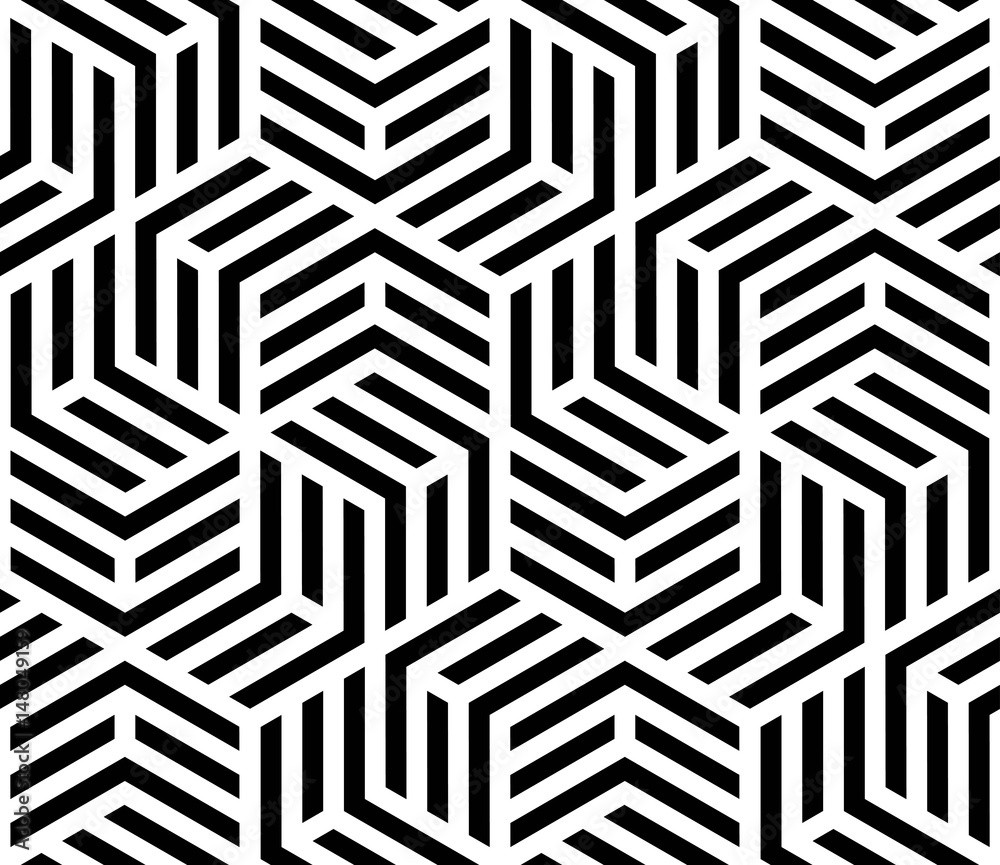 Vector seamless pattern. Modern stylish texture. Monochrome geometric pattern with hexagonal tiles Vector seamless pattern. Modern stylish texture. Monochrome geometric pattern with hexagonal tiles