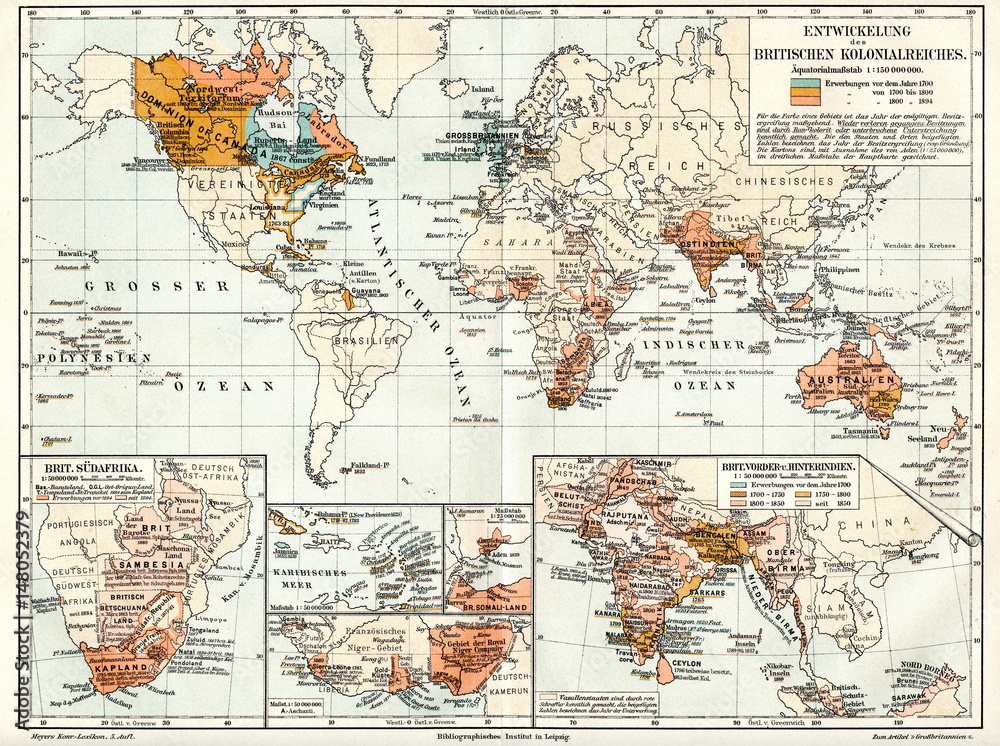 Development of British Empire (from Meyers Lexikon, 1895, 7/1028/1029)