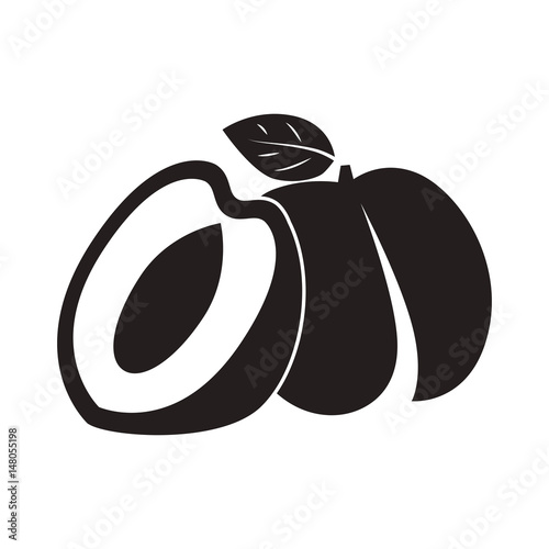 Peach icon, vector flat symbol