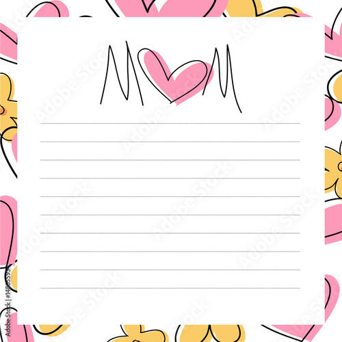 Tarjeta mamá - Carta mamá - Día de la madre -  Mensaje
