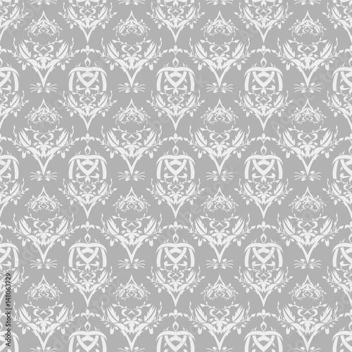 Seamless wallpaper with silver pattern exclusive wallpaper