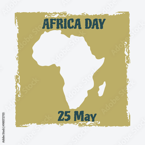 Illustration of the Day of Africa with a silhouette of the continent photo