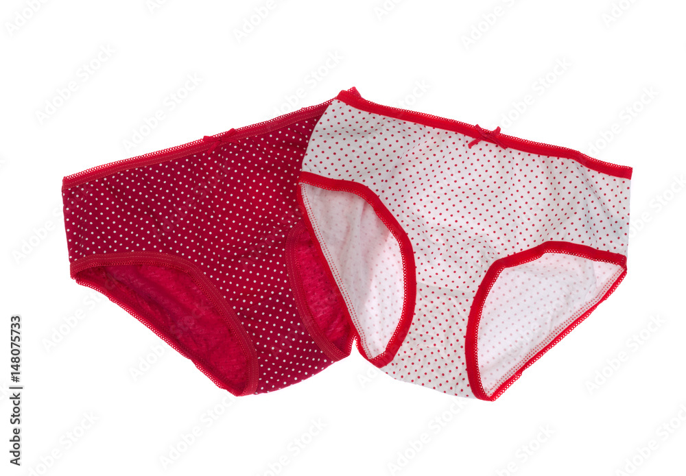 Two panties with polka dots, red and white Two panties with polka dots, red and white