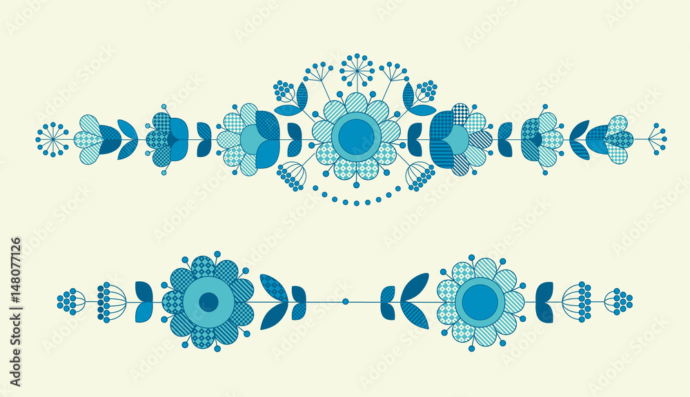 Vector flower horizontal header template for print and web design in ...