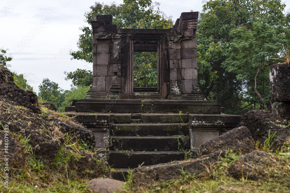 The ruins of Vat Phou (or Wat Phu) - Khmer Hindu temple complex in Champasak Province, southern Laos