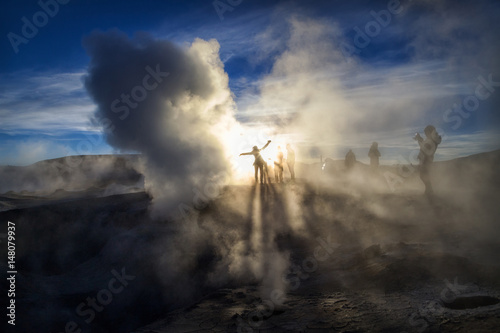 Hot springs in the Andes near the border with Chile. Bolivia