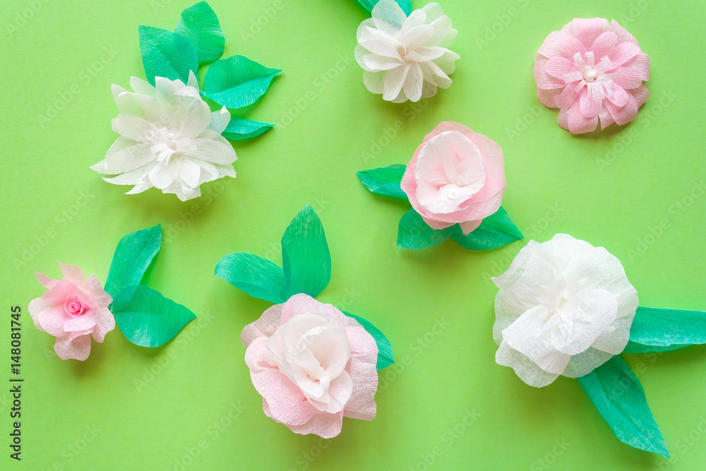 custom made wallpaper toronto digitalcolor paper flower on green background