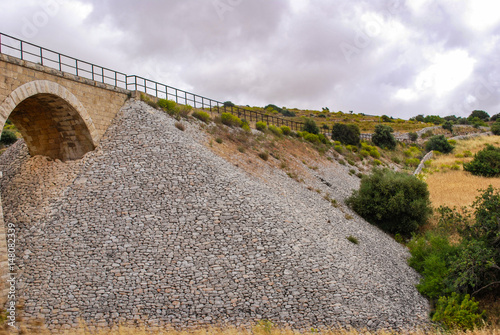Typical dry stone railway bridge near the Donnafugata castle in Ragusa. Sicily