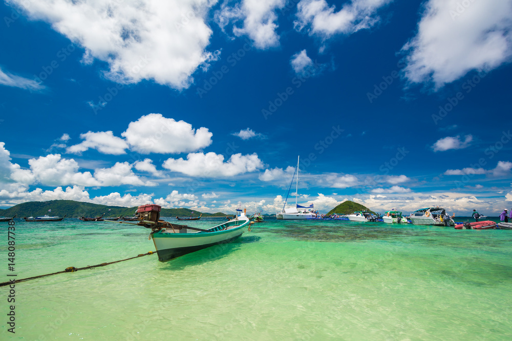 Boats and beautiful beaches Phuket Thailand