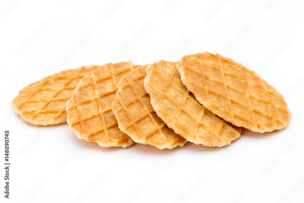 Sweet waffle on the white background. Sweet waffle on the white background.