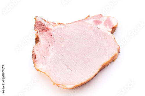 Pieces of pork meat, isolated on white background.