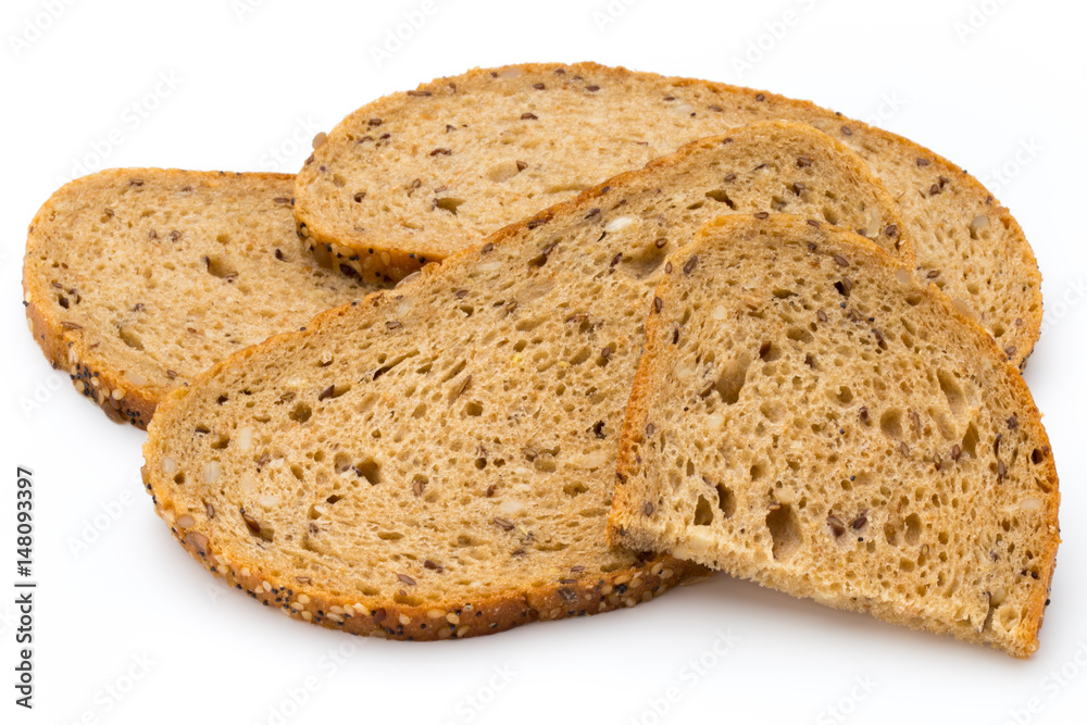 Rye bread slice isolated on white background. Rye bread slice isolated on white background.
