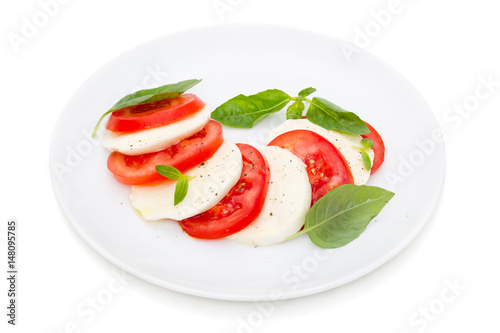 caprese salad isolated on white