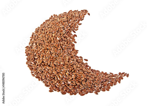 Seeds of flax isolated on a white background