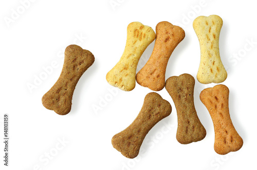 Dog biscuits isolated on white background