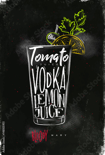 Bloody mary cocktail chalk color