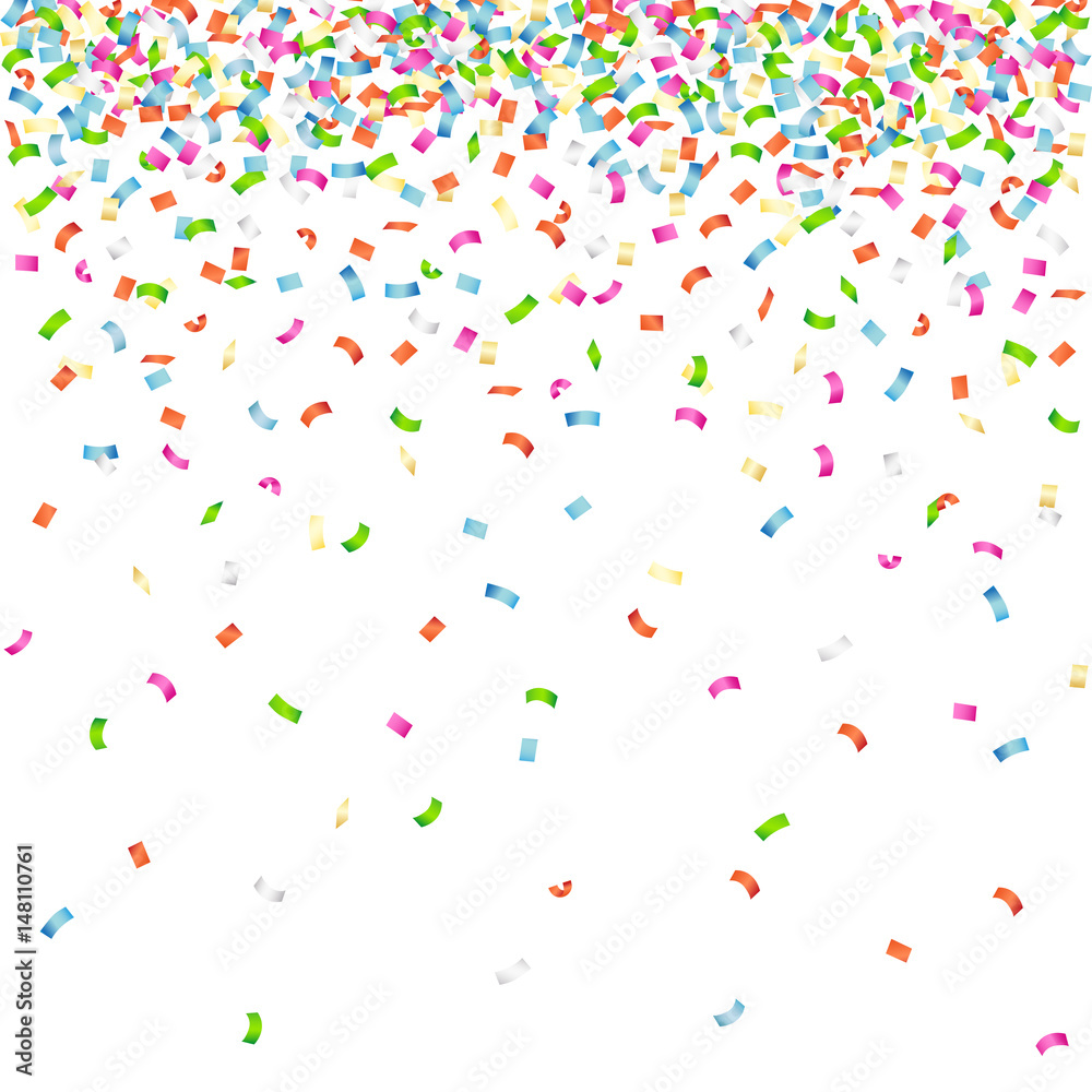 Falling confetti vector pattern on white background