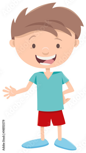 happy little boy character