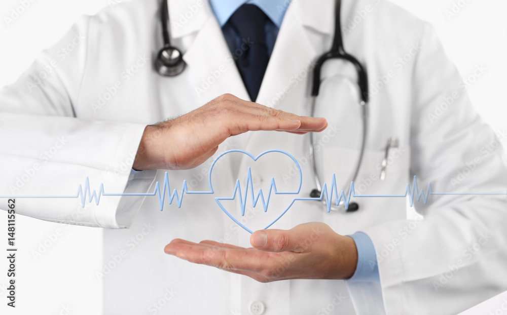 hands doctor with heart beat icon hands doctor with heart beat icon