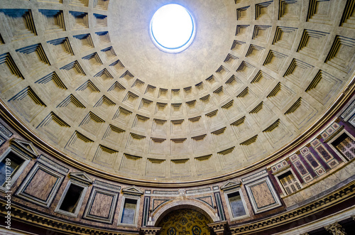 Rome Italy 19 february 2017: Dome of the Pantheon