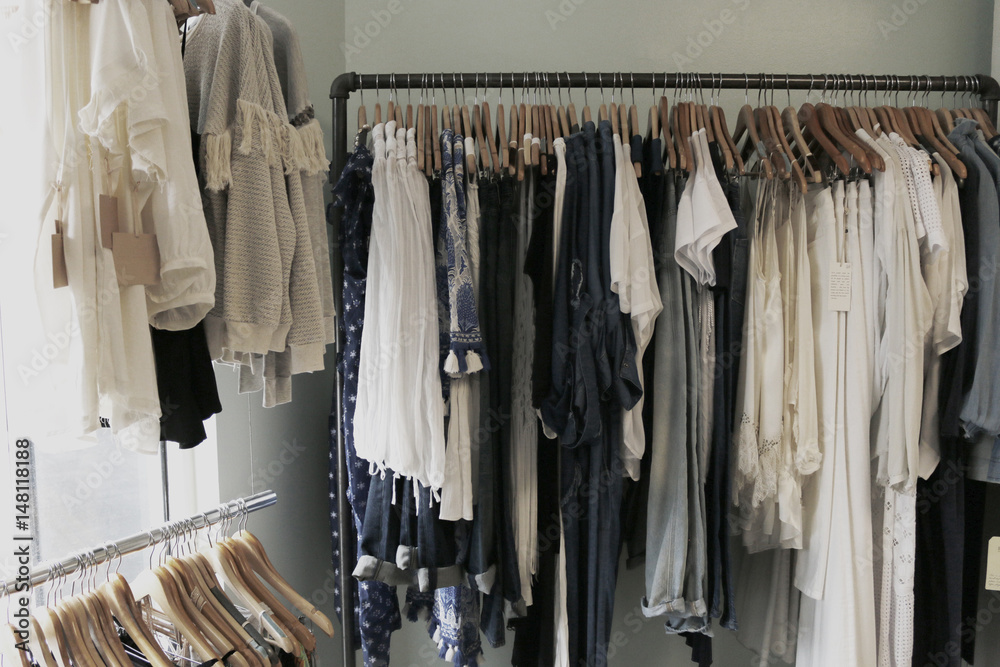 Fashion clothes on the racks Fashion clothes on the racks