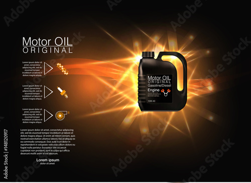 bottle engine oil background, vector illustration