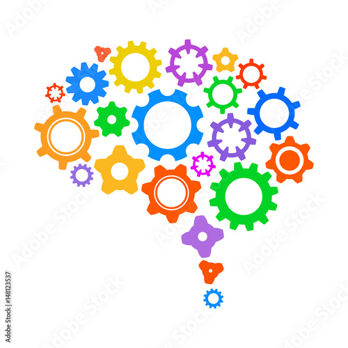 Creative concept the human brain of gear - stock vector