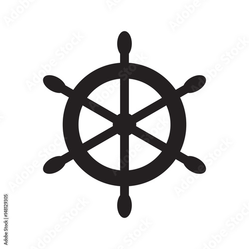 Ship's wheel symbol. Vector flat illustration