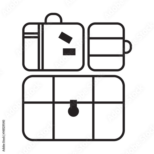 Baggage icon. Vector flat illustration