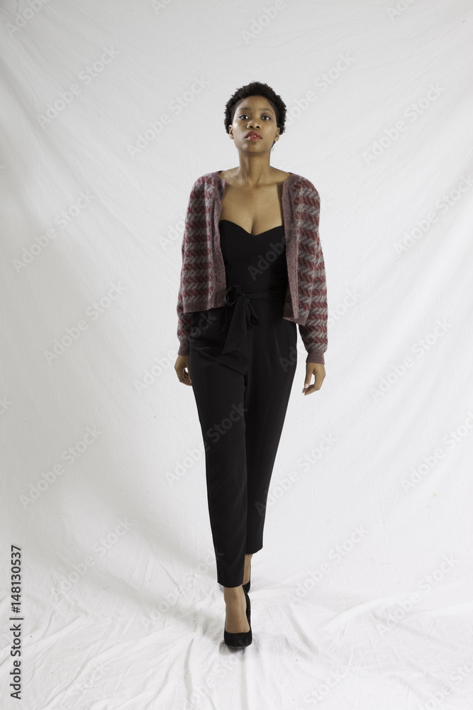 Pretty black woman walking towards the camera Pretty black woman walking towards the camera