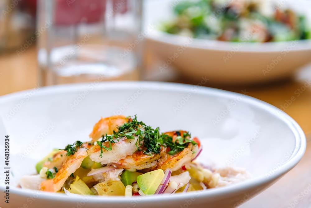 Shrimp and avocado salad