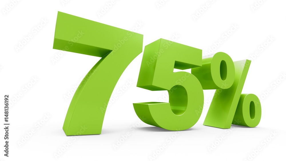 3D rendering green discount 75 percent 3D rendering green discount 75 percent