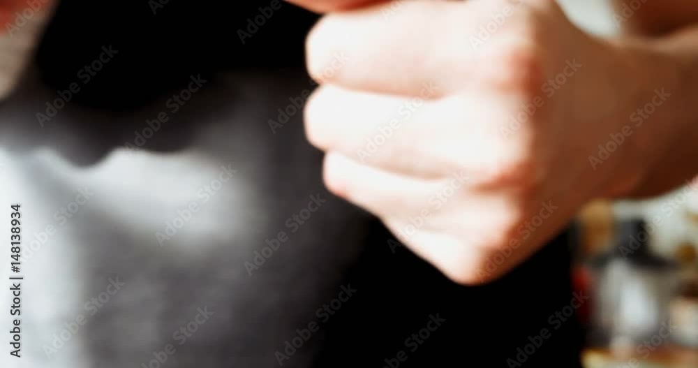 Spilling out big white pills in palm Spilling out big white pills in palm