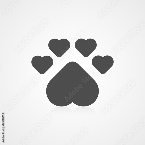 love paw footprint icon with clean background