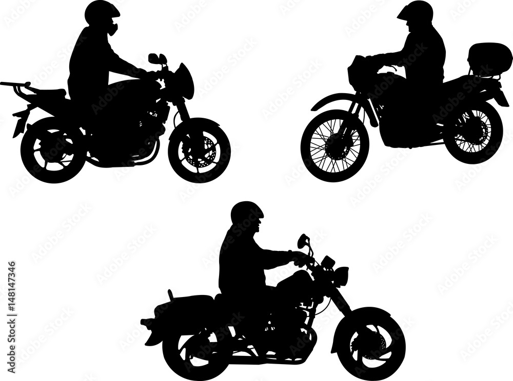 Fototapeta premium motorcyclists silhouette - vector