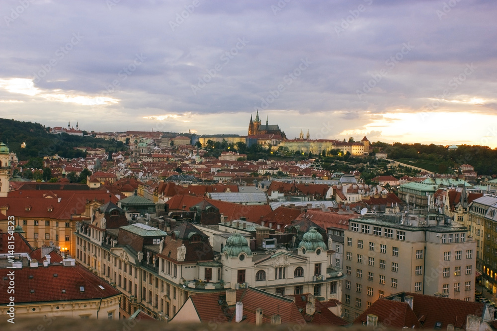 View of Prague at dawn