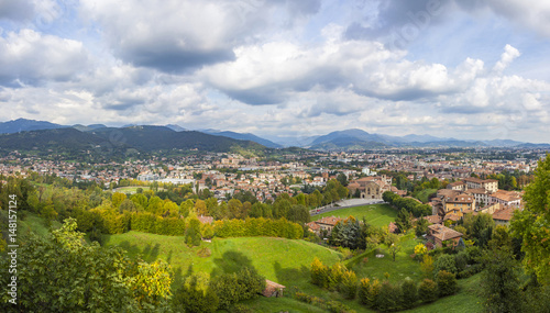 Panoramic view of Bergamo city, Lombardy, Italy