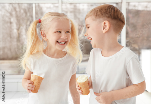 Cute little children eating...