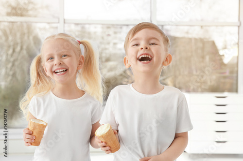 Cute little children eating...