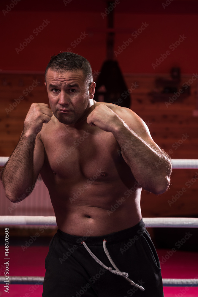 Fototapeta premium professional kickboxer in the training ring