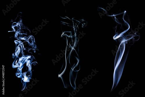 Set of smoke in black background