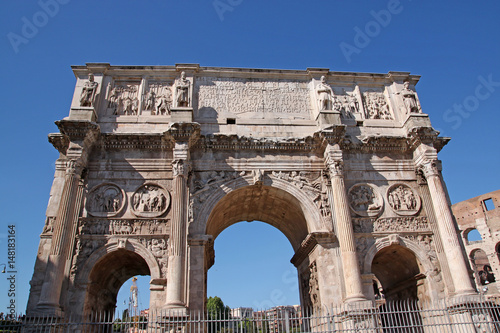  Ruins of the ord Arch of Constantine near the Coliseum in Rome, Italy 