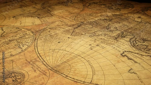 Close up of a vintage old map 
