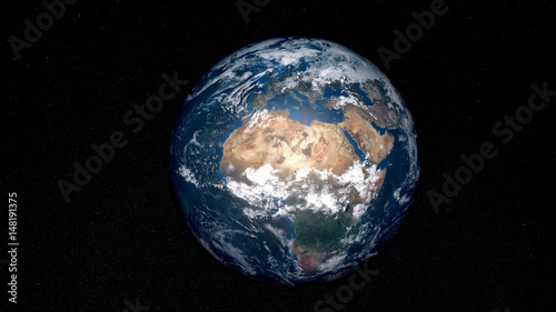 Fototapeta Naklejka Na Ścianę i Meble -  Extremely detailed and realistic high resolution 3D image of Earth. Shot from space. Elements of this image are furnished by Nasa.