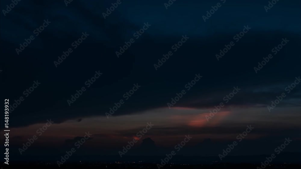 Dramatic sky with cloud at sunset