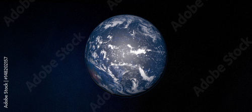 Fototapeta Naklejka Na Ścianę i Meble -  Extremely detailed and realistic high resolution 3D image of Earth with focus on the pacific ocean. Shot from space. Elements of this image are furnished by Nasa.