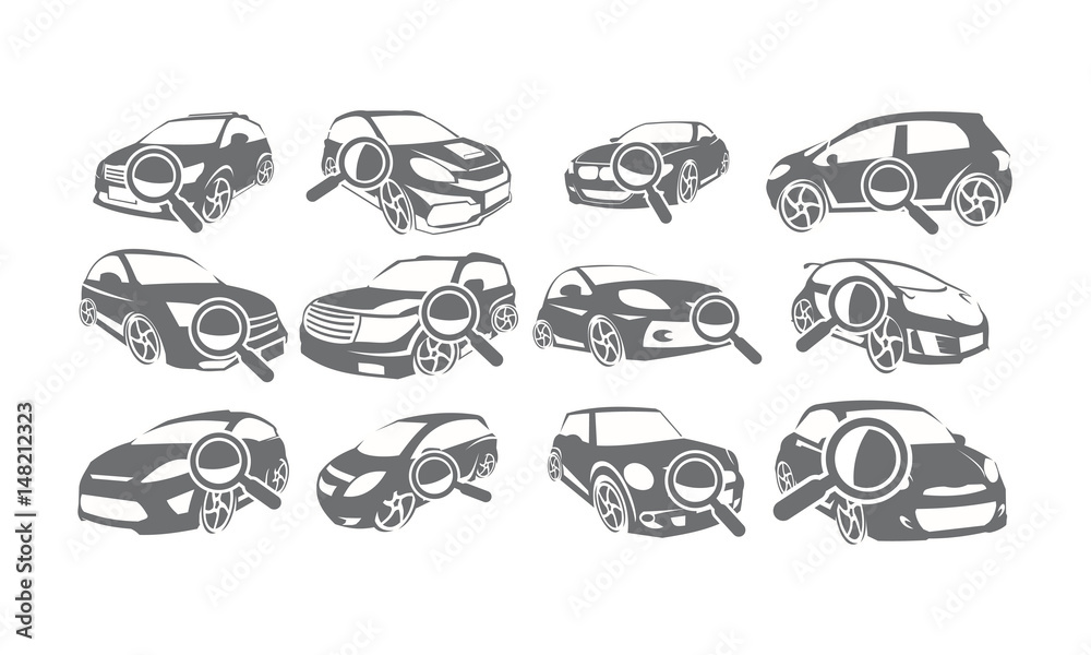 Car Search Logo Set Collections