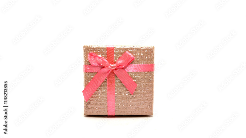 Little red gift on white background Little red gift on white background